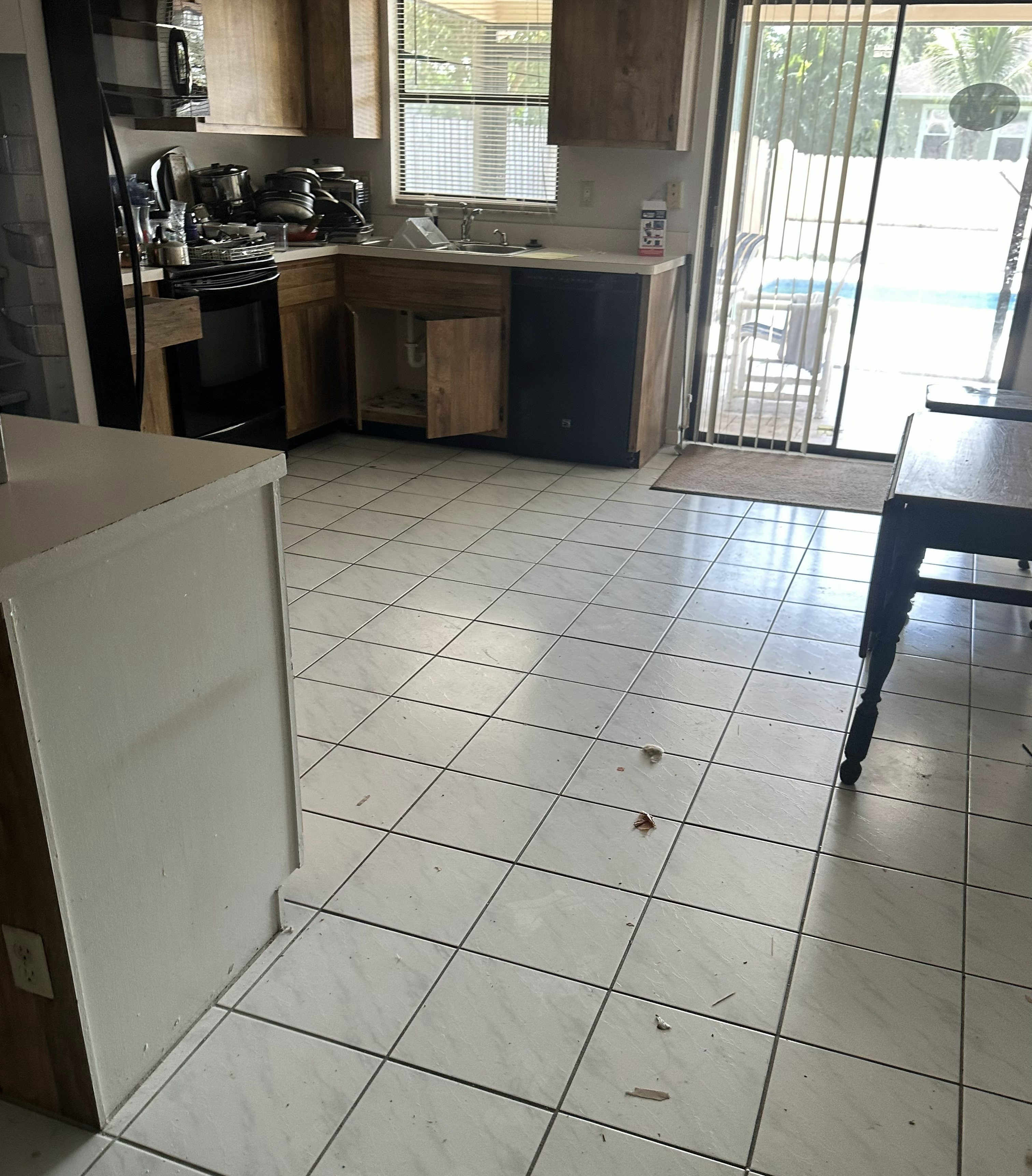 Floor tile before removal